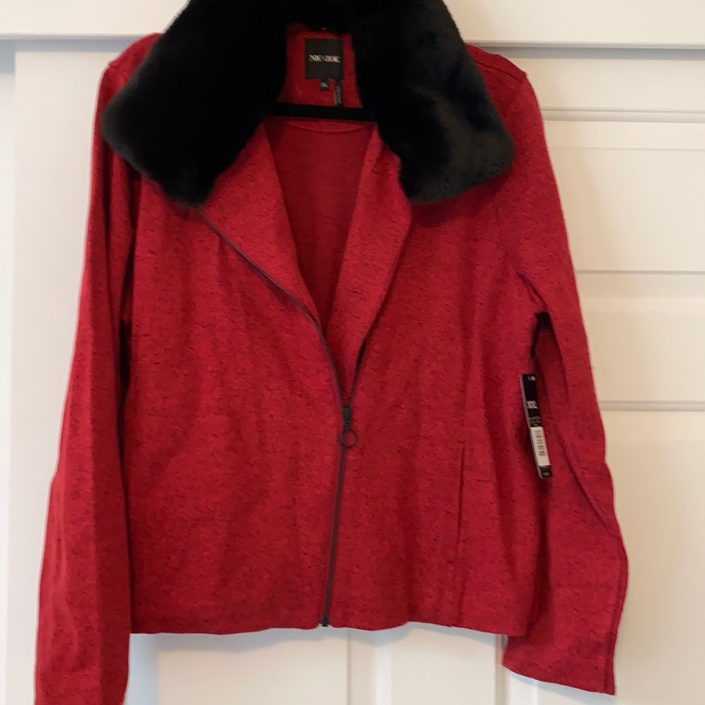 Nic+Zoe Knit Jacket with Faux Fur Collar